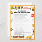 建築ベビーシャワーゲーム – 編集可能な名前 –  招待状 (正面/裏面)