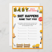 建築ベビーシャワーゲーム – 編集可能な名前 –  招待状 (正面/裏面)