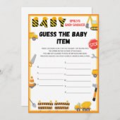 建築ベビーシャワーゲーム – 編集可能な名前 –  招待状 (正面/裏面)