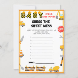 建築ベビーシャワーゲーム – 編集可能な名前 –  招待状