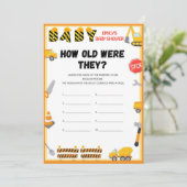 建築ベビーシャワーゲーム – 編集可能な名前 –  招待状 (スタンド正面)