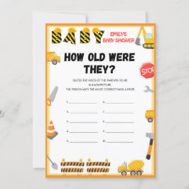 建築ベビーシャワーゲーム – 編集可能な名前 –  招待状