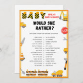 建築ベビーシャワーゲーム – 編集可能な名前 –  招待状 (正面/裏面)