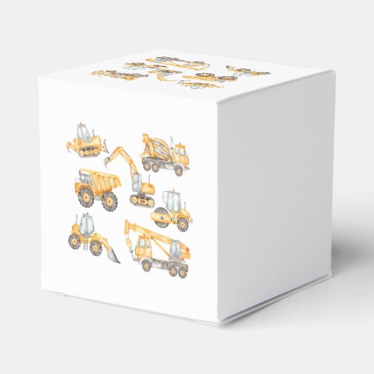 建築ベビーシャワーダンプトラックパーティー フェイバーボックス (裏面サイド)