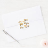 建築ベビーシャワーダンプトラックパーティー ラウンドシール (封筒)