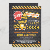 建築ベビーシャワー招待状トラックシャワー 招待状 (正面/裏面)