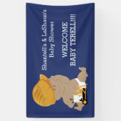 建築ベビーシャワー（ダークスキン）カスタムバナー 横断幕 (縦)