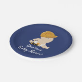 建築ベビーブルドーザベビーシャワー ペーパープレート (アングル)