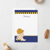 建築ベビー(ネイビーブルー)フラットサンキューノート ノートカード (正面/裏面インサイチュ)