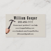 建築ホーム修復ビルダーのパーソナライズ 名刺 (裏面)