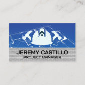 建築ホーム修復 | 青いプリント 名刺 (正面)