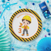 建築ボーイバースデーパーティ紙プレート ペーパープレート (パーティー)