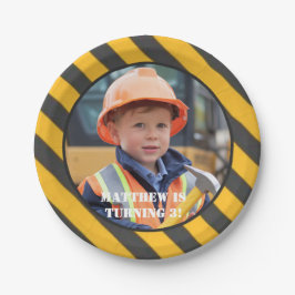 建築ボーイ誕生日Bashの下 ペーパープレート