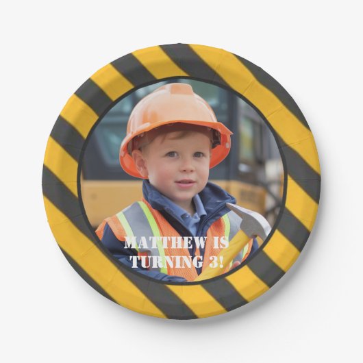 建築ボーイ誕生日Bashの下 ペーパープレート (正面)