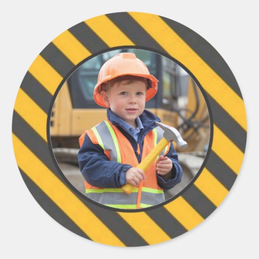 建築ボーイ誕生日Bashの下 ラウンドシール (正面)