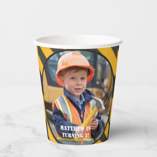 建築ボーイ誕生日Bashの下 紙コップ (正面)