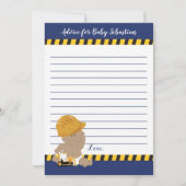 建築ボーイ赤ちゃんシャワーアドバイスカード 招待状 (正面)