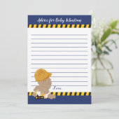 建築ボーイ赤ちゃんシャワーアドバイスカード 招待状 (スタンド正面)