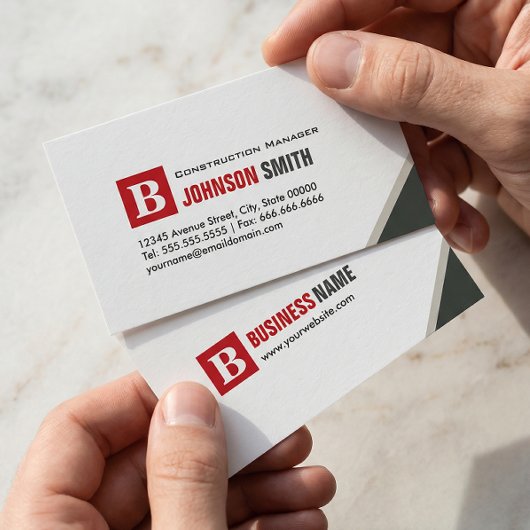 建築マネージャシンプル – シック・レッド 名刺
