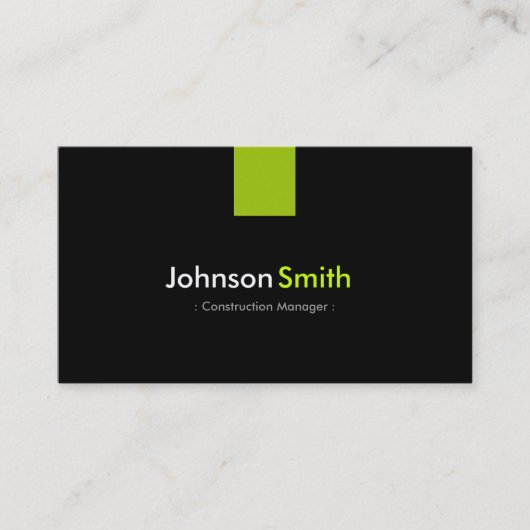 建築マネージャモダンミントグリーン 名刺 (正面)