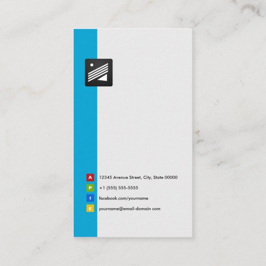 建築マネージャー – パーソナルアクアブルー 名刺 (裏面)