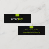 建築マネージャー – Mint Green Compact スキニー名刺 (正面/裏面)