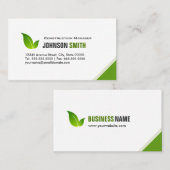 建築マネージャ – エレガントグモダンリーン 名刺 (正面/裏面)