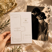 建築ミニマリスト結婚式招待状 招待状