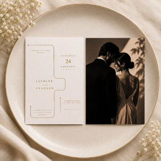建築ミニマリスト結婚式招待状 招待状