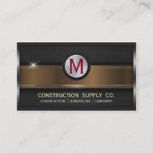 建築メタルフレームモノグラムゴールデンストライプ 名刺 (正面)