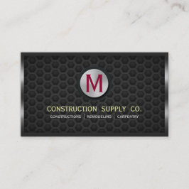 建築メタルフレームモノグラムダークメタルグリッド 名刺
