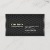 建築メタルフレームモノグラムダークメタルグリッド 名刺 (裏面)