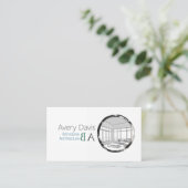 建築モダンスケッチモノグラム 名刺 (スタンド正面)