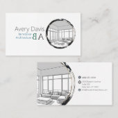 建築モダンスケッチモノグラム 名刺 (正面/裏面)