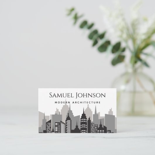建築モダンスタイリッシュアップタウンハウスアーキテクト 名刺 (スタンド正面)