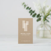 建築モダンブロックのロゴ白/クラフト 名刺 (スタンド正面)