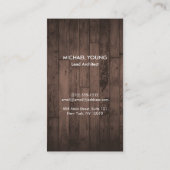 建築モダンブロックのロゴ白/木素朴材 名刺 (裏面)