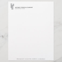 建築モダンブロックのロゴ(灰色/白) レターヘッド
