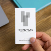 建築モダンブロックのロゴ（灰色/白） 名刺