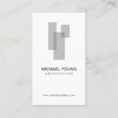 建築モダンブロックのロゴ（灰色/白） 名刺 (正面)