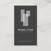 建築モダンブロックのロゴ（白/グレー） 名刺 (正面)