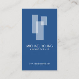 建築モダンブロックのロゴ(白/青) 名刺