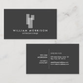 建築モダンブロックロゴII白/グレー 名刺 (正面/裏面)