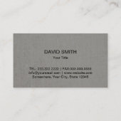 建築モダンモノグラムクラスグレイリネン 名刺 (裏面)