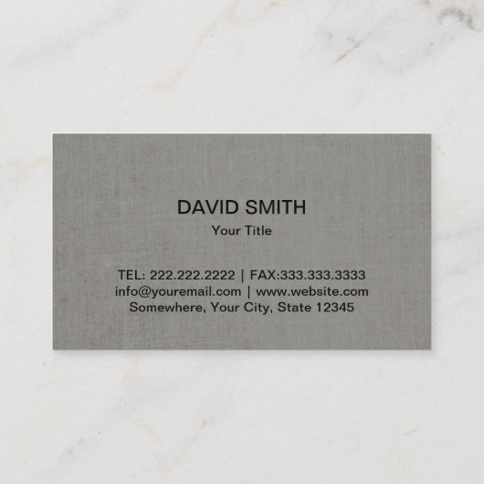 建築モダンモノグラムクラスグレイリネン 名刺 (裏面)