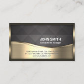 建築モダンモノグラムロゴブラック金ゴールドメタル 名刺 (裏面)