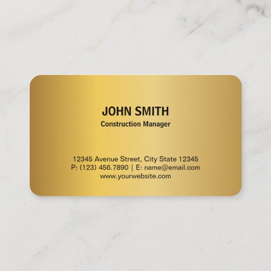 建築モダンモノグラムロゴブラック金ゴールドメタル 名刺 (裏面)