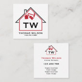 建築モダン手利人大工ツール釜林 スクエア名刺 (正面/裏面)