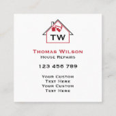 建築モダン手利人大工ツール釜林 スクエア名刺 (裏面)