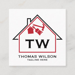 建築モダン手利人大工ツール釜林 スクエア名刺